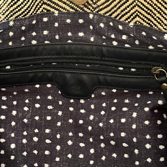 Lucky Brand black & tan large crossbody tote handbag - Picture 7 of 10